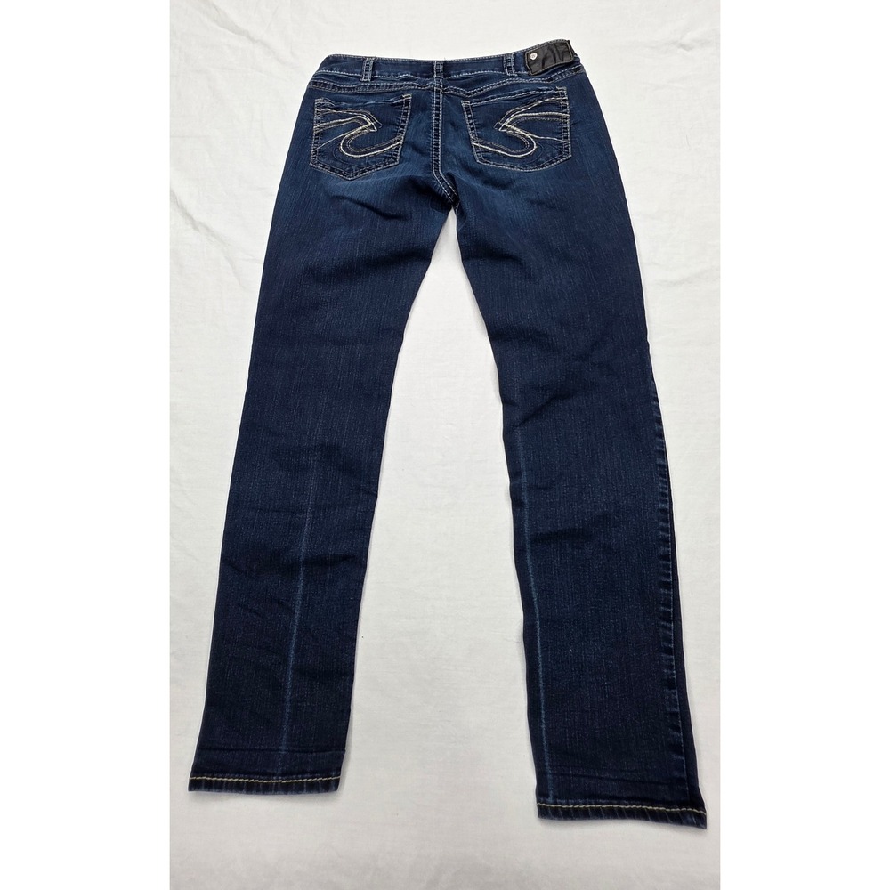 Silver Jeans Co Suki Mid Skinny Dark Wash Women's Denim Super Stretch W33 L31 - Picture 9 of 10